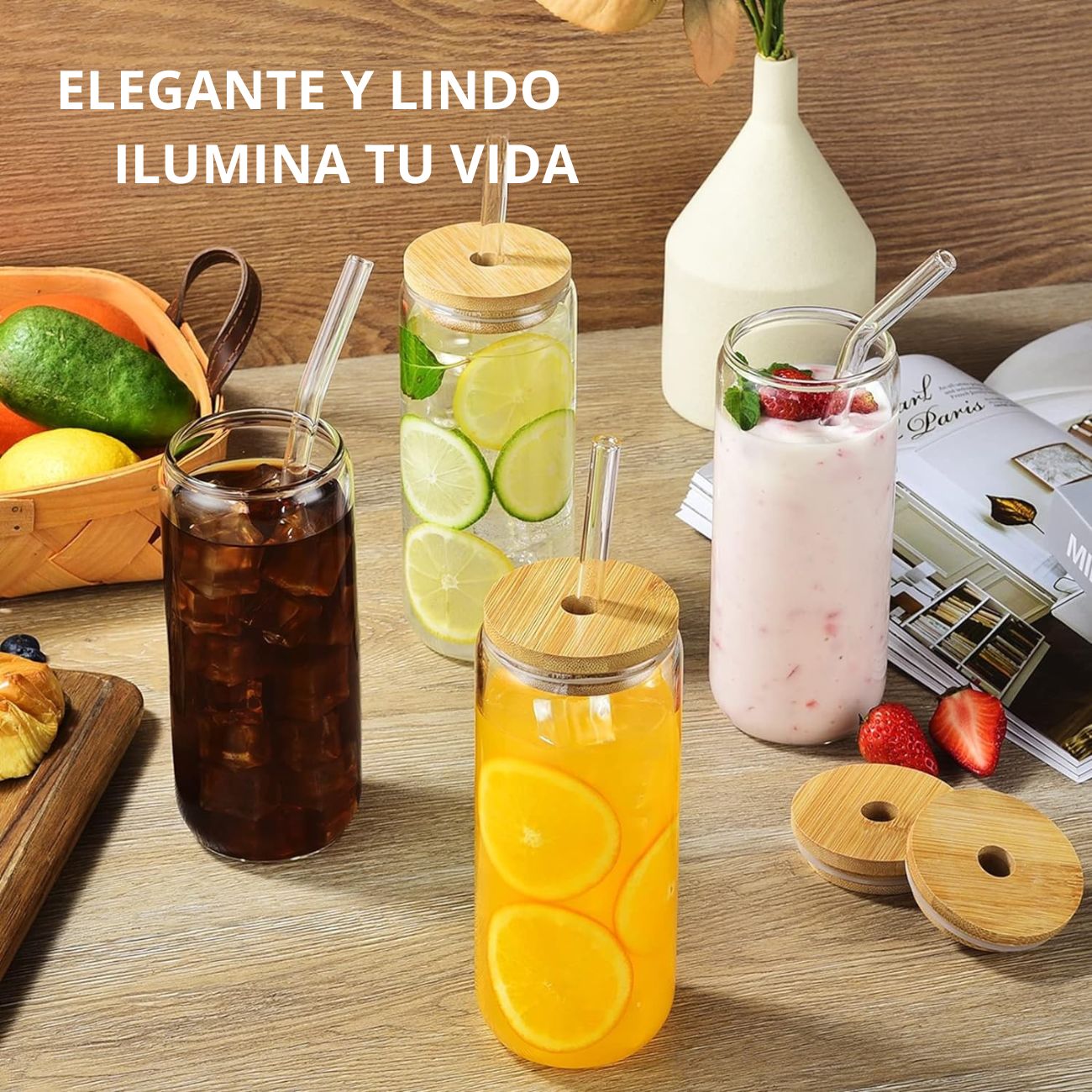 6 Vasos de Vidrio 20 Oz (591 ml)