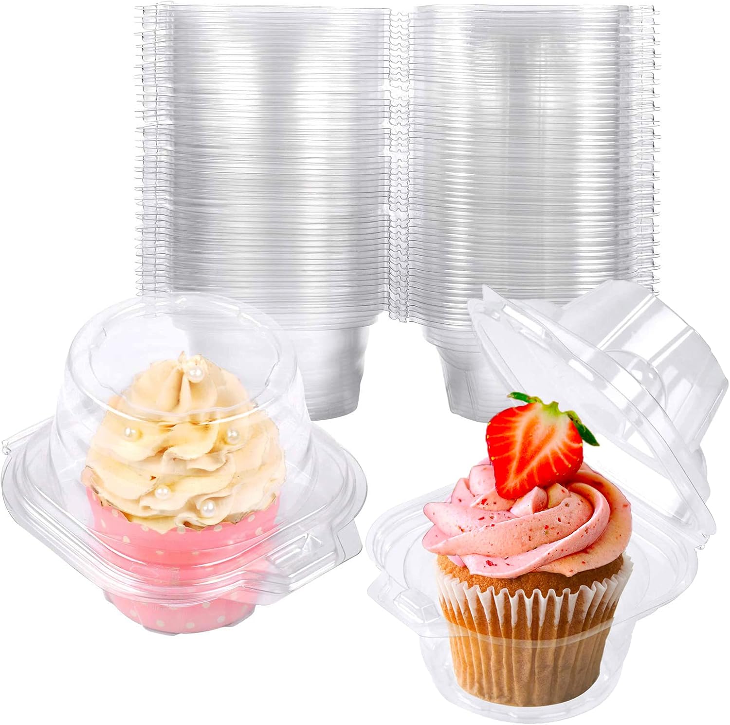 50 Cajas de Plastico para Cupcakes