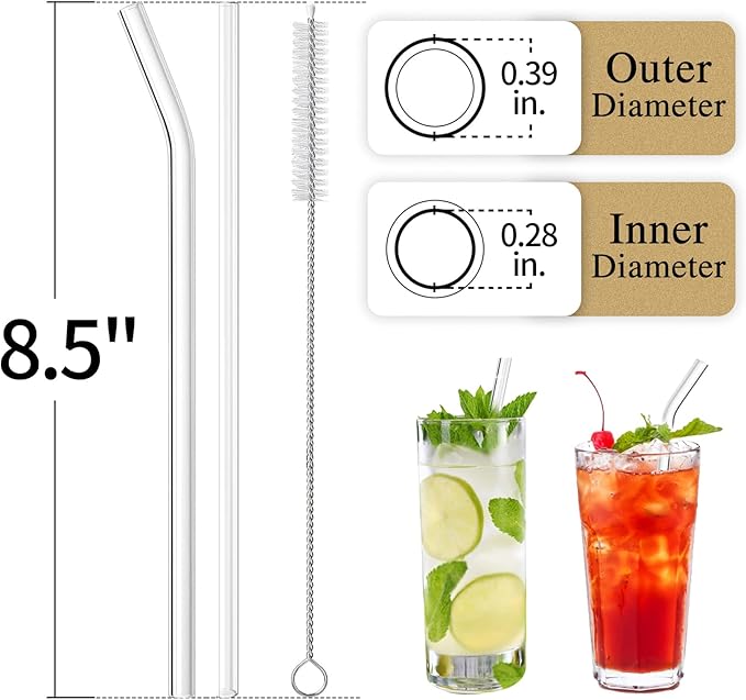 12 Popotes de Vidrio