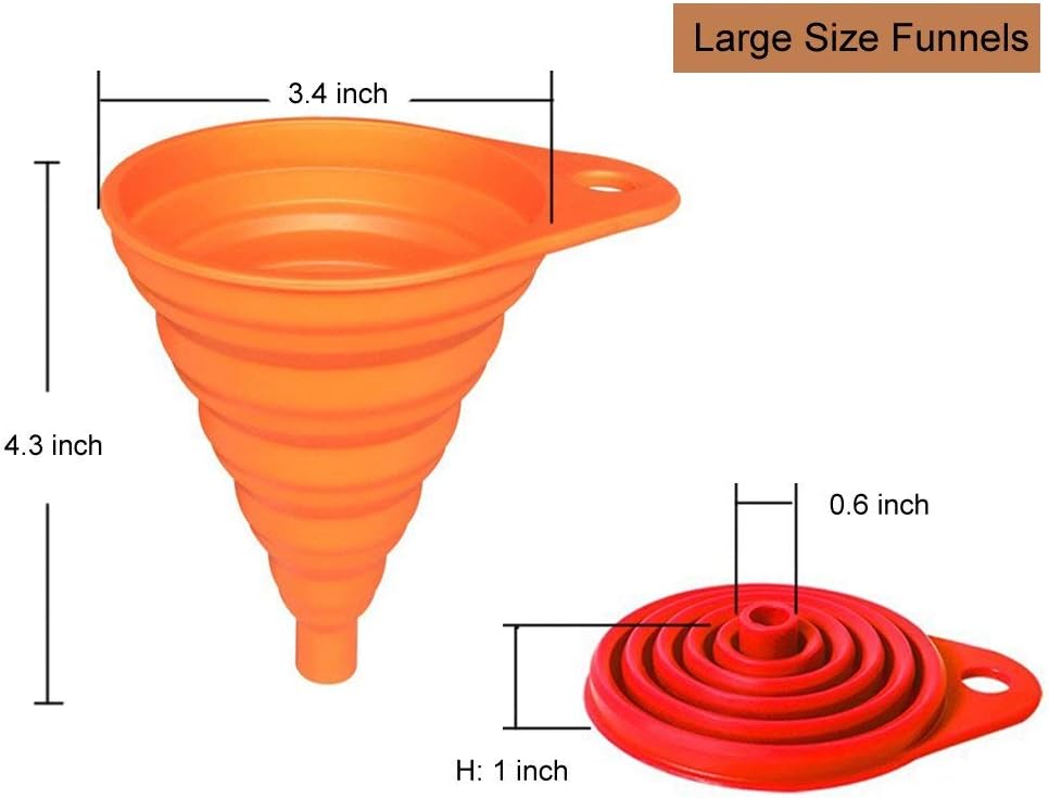 4 Embudos Cocina Soporta de -40 °F a 482 °F