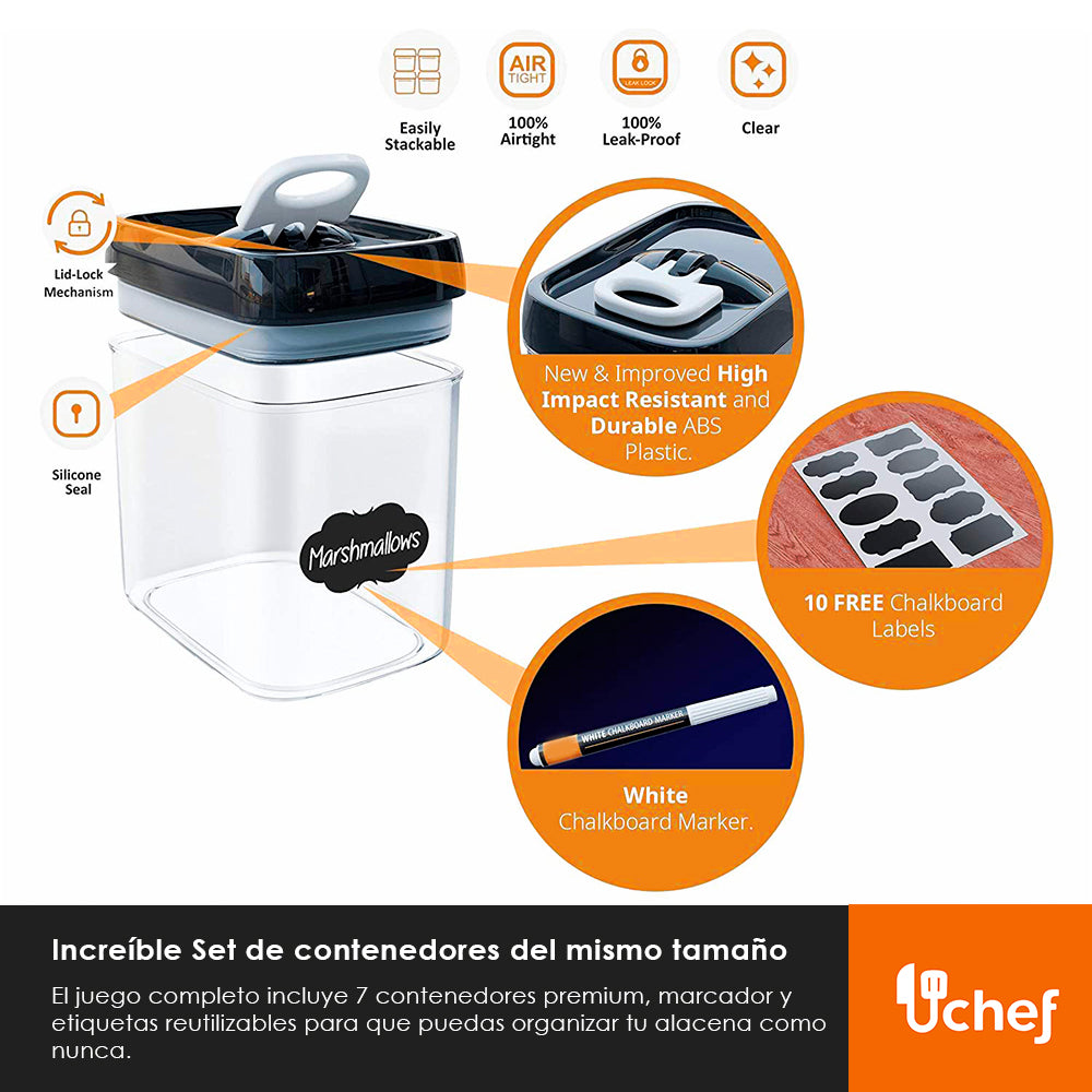 6 Recipientes Herméticos para Alimentos.