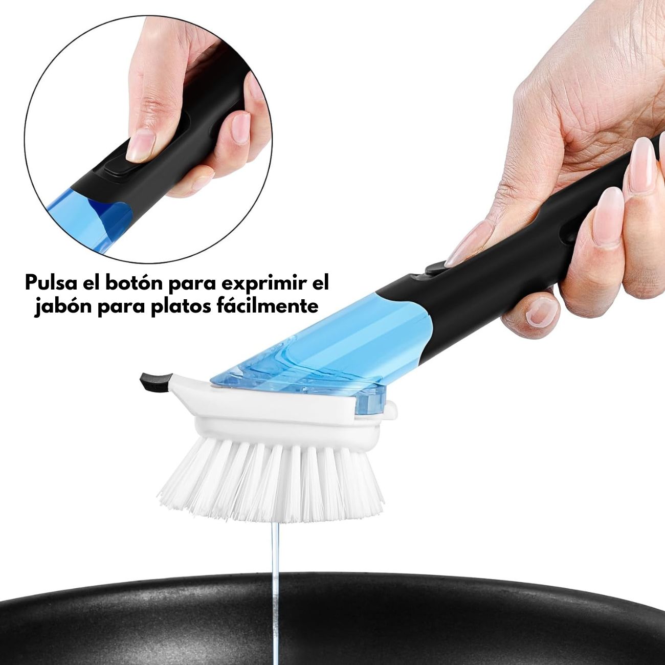 Cepillo para Platos con Dispensador de Jabón