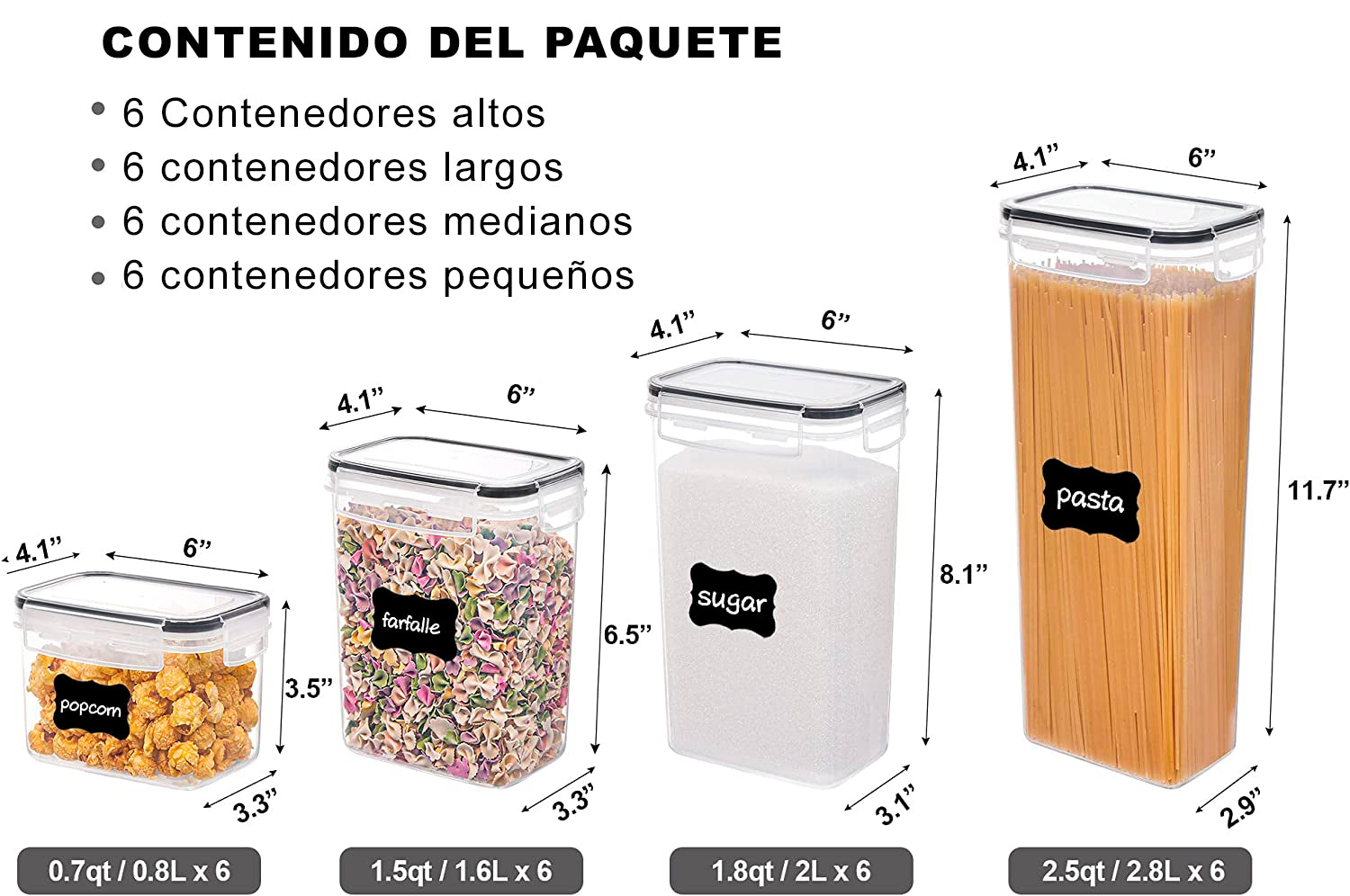 24 Contenedores para almacenar alimentos