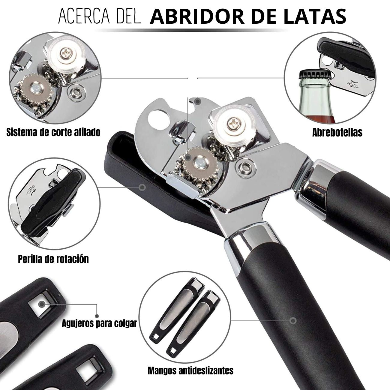 Abrelatas Manual de Acero Inoxidable