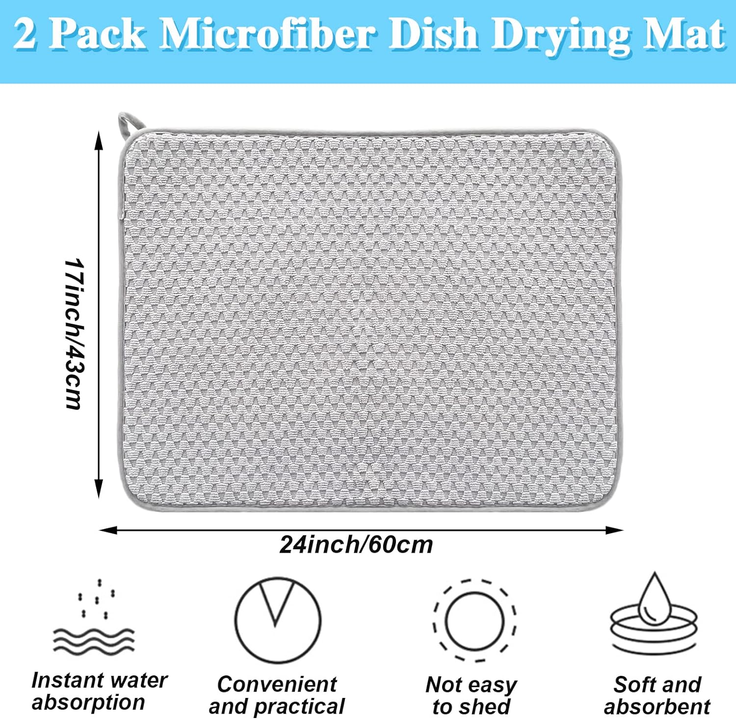 2 Tapetes Escurridor de Trastes de Microfibra
