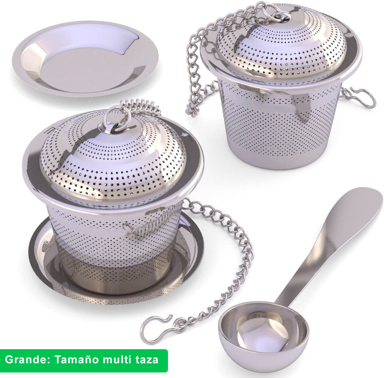 2 Infusores de Té con Cuchara y Bandeja