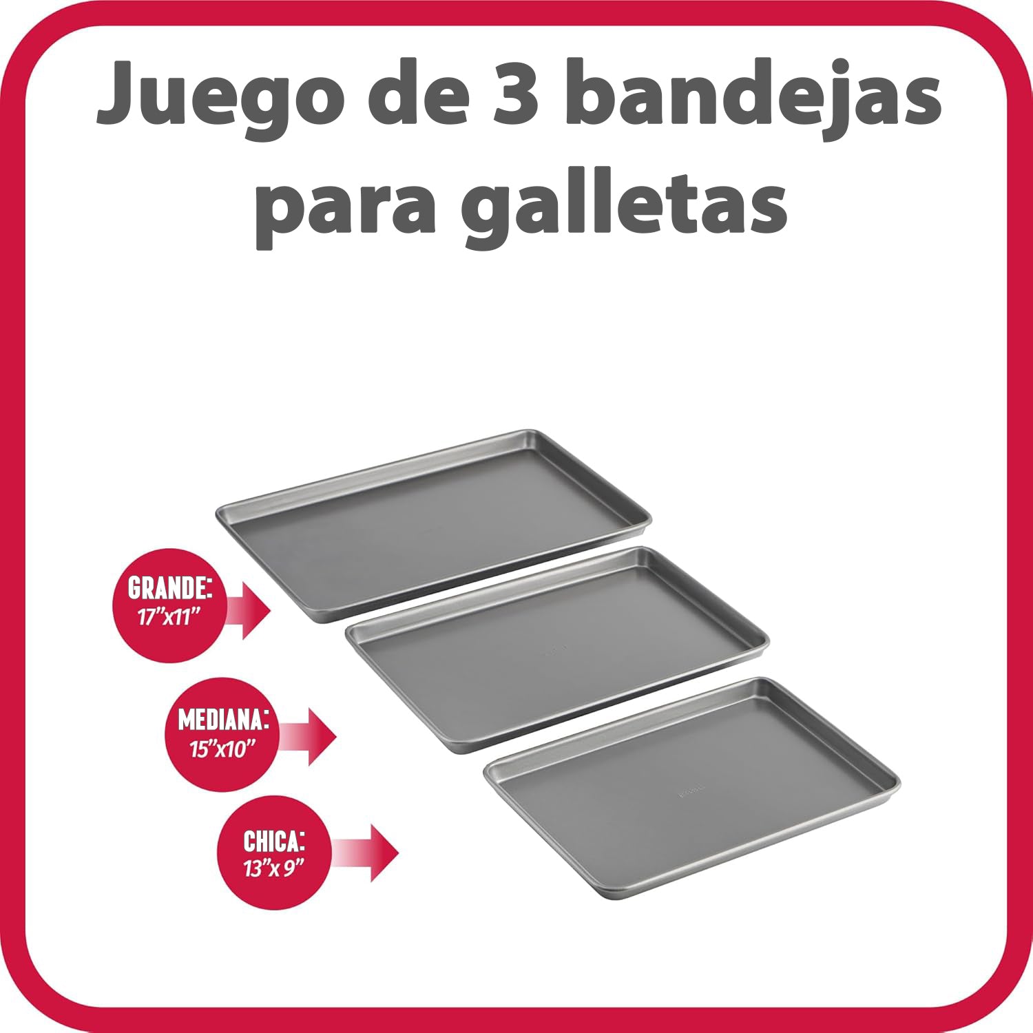 3 Bandejas para Hornear Antiadherentes