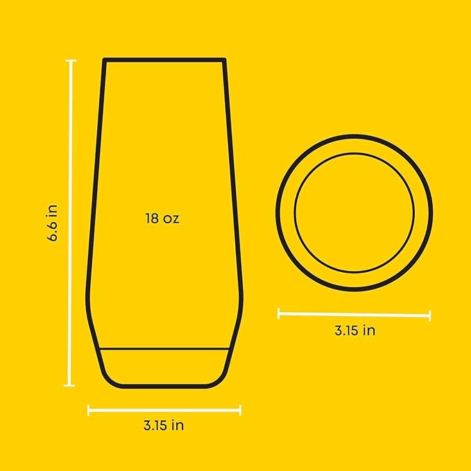 4 Vasos de Vidrio  Grueso Alto 18.5 onzas