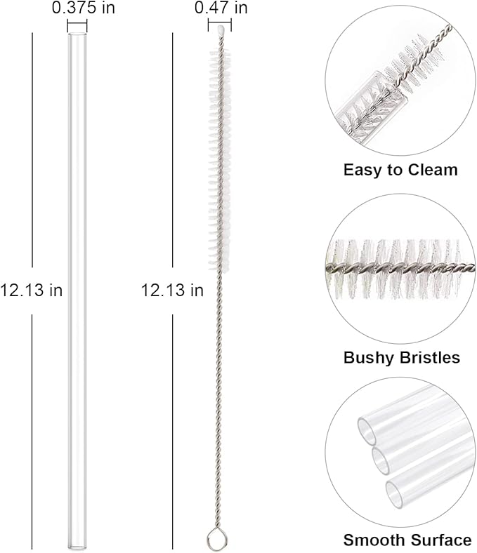 6 Popotes de Plástico Reutilizables