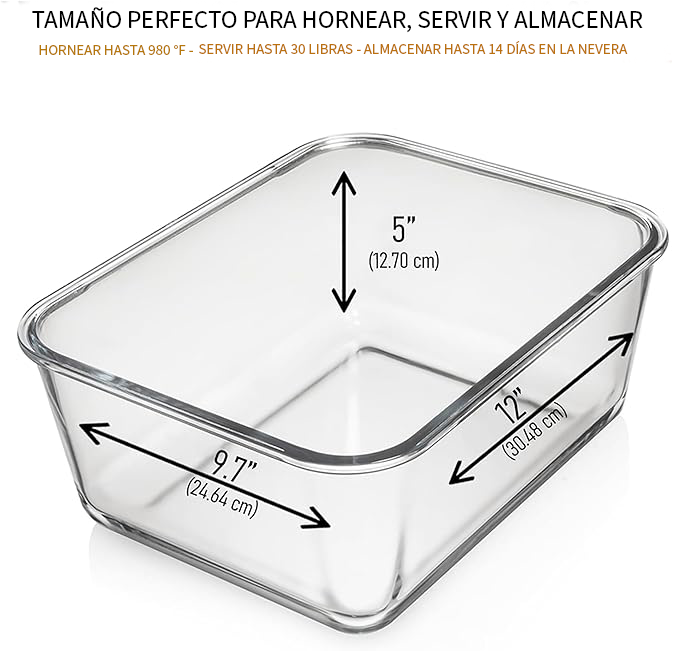 Recipiente de Vidrio Grande con Tapa Hermética