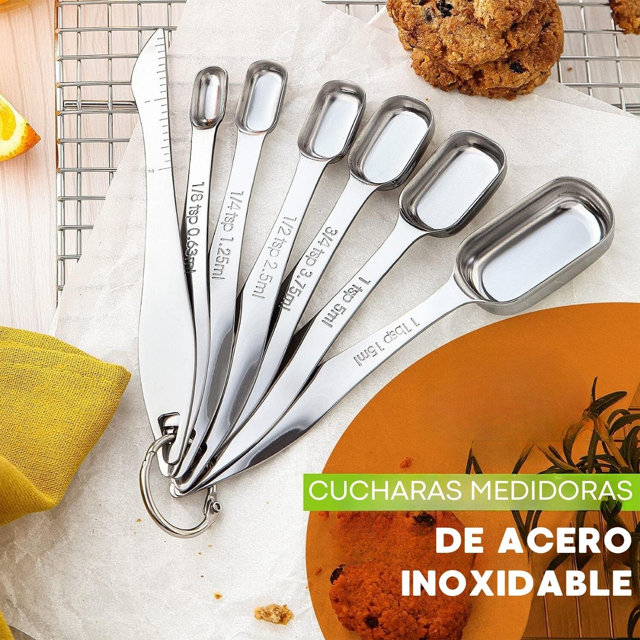 Cucharas Medidoras de Cocina, Juego de 7