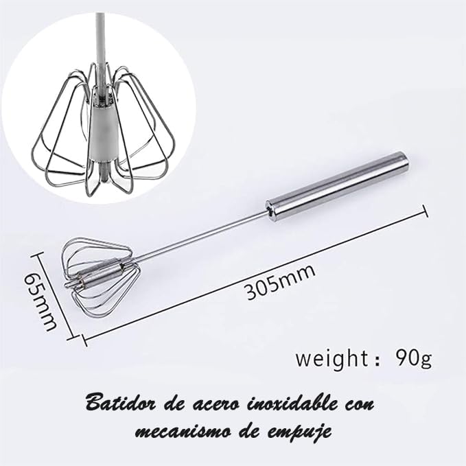 U Chef Batidor Manual de Acero Inoxidable