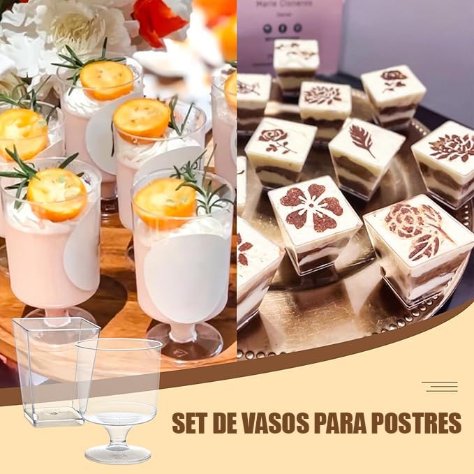 Set de 300 Tazas de Postre de Plástico 5 Onzas