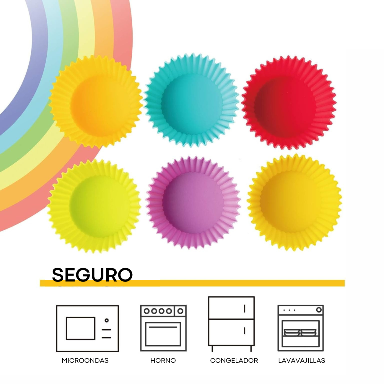 24 Moldes de Silicona para Hornear Cupcakes