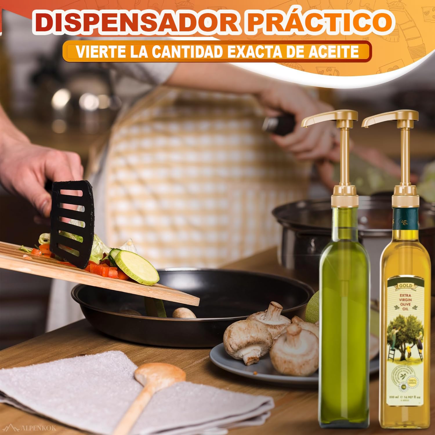 Set de 4 Dispensador de Jarabe para Café color oro