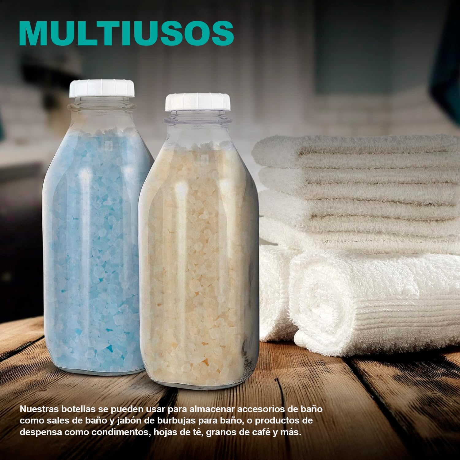 Set de 2 Botellas de Vidrio para Leche