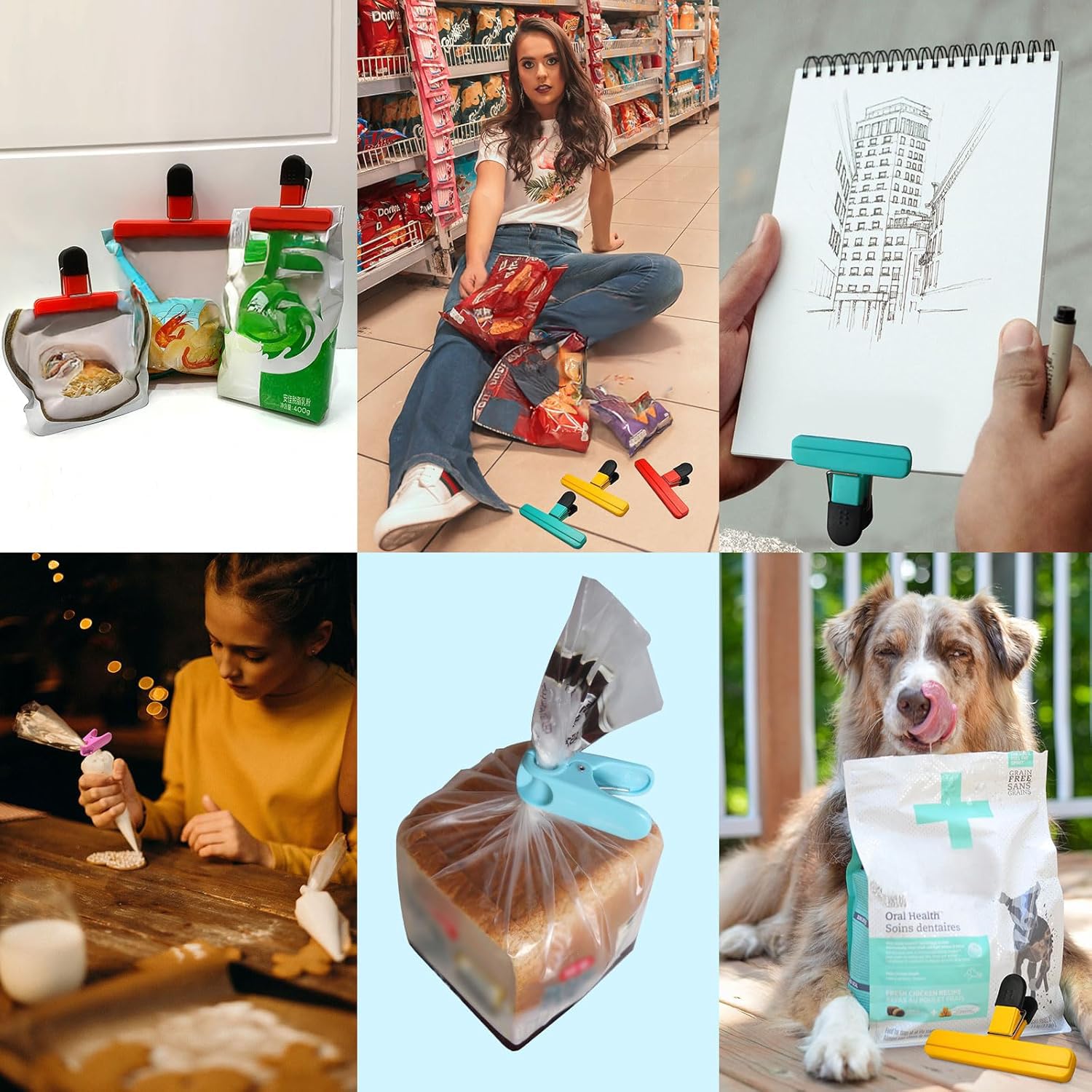 11 Pinzas de Plástico para Comida