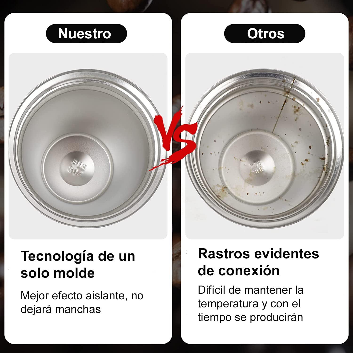 Vaso Térmico Acero Inoxidable 12 oz (Café y Té) M2