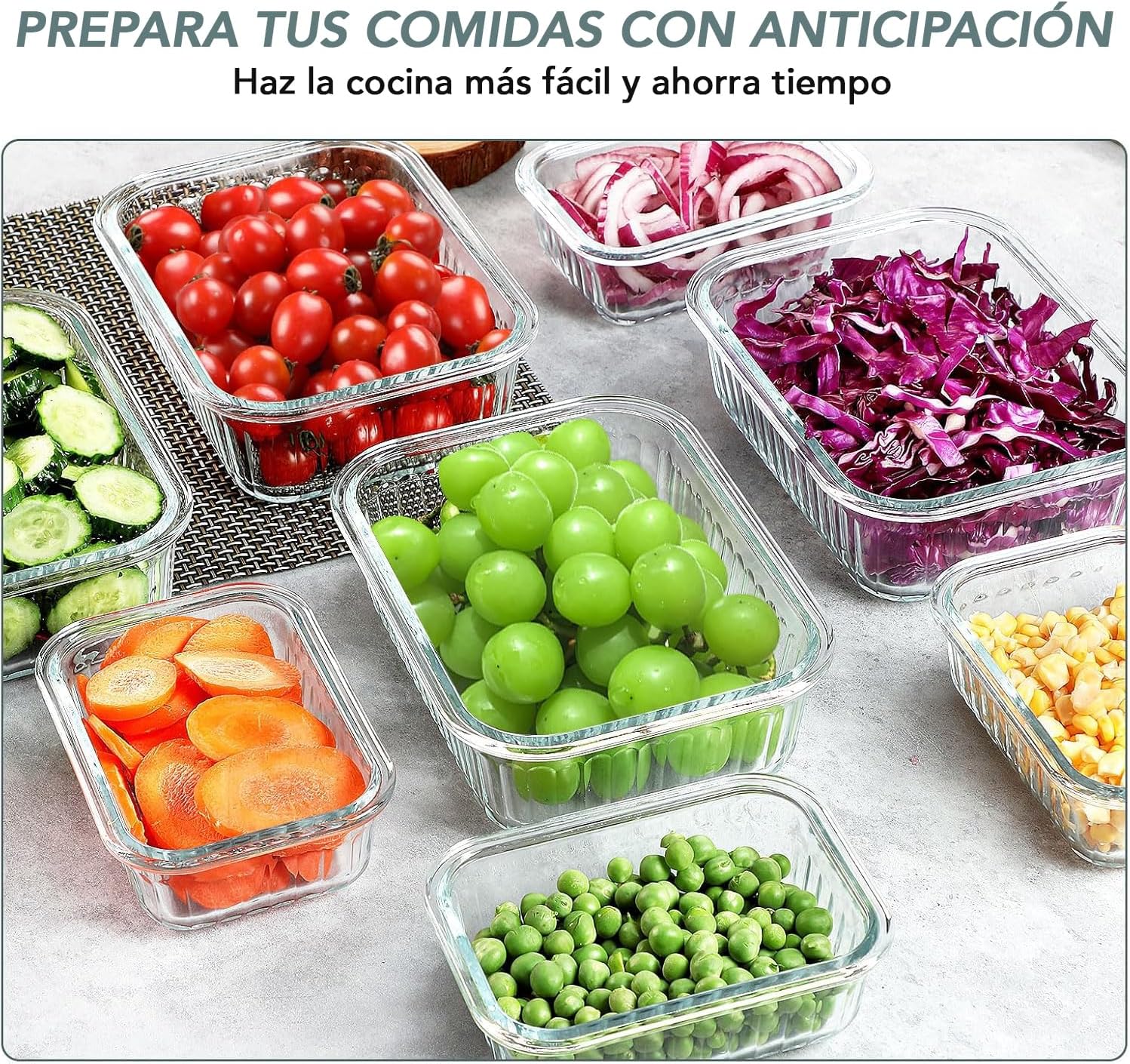 10 Recipientes de Vidrio 34 y 13 Onzas