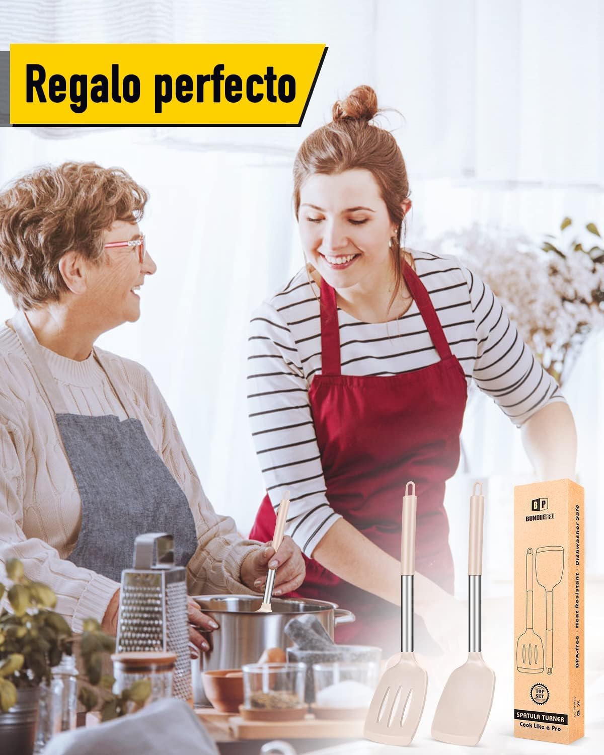 2 Espátulas de Cocina Resistentes 446 °F (230 °C)