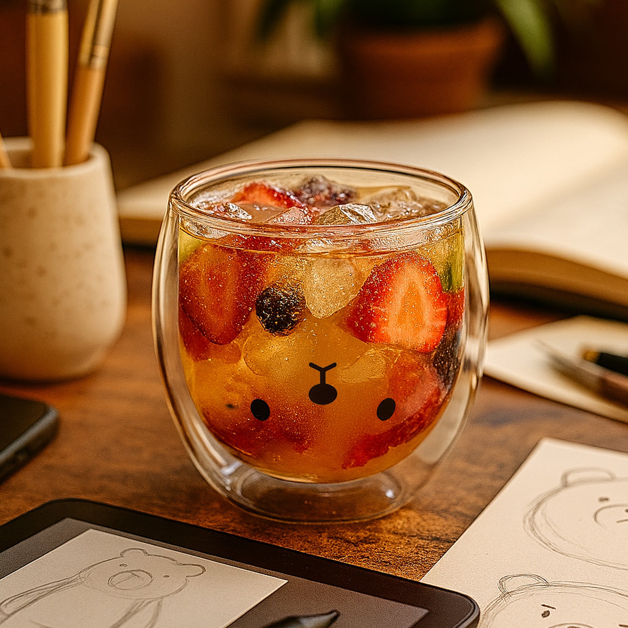 Vaso Oso para Café de Vidrio