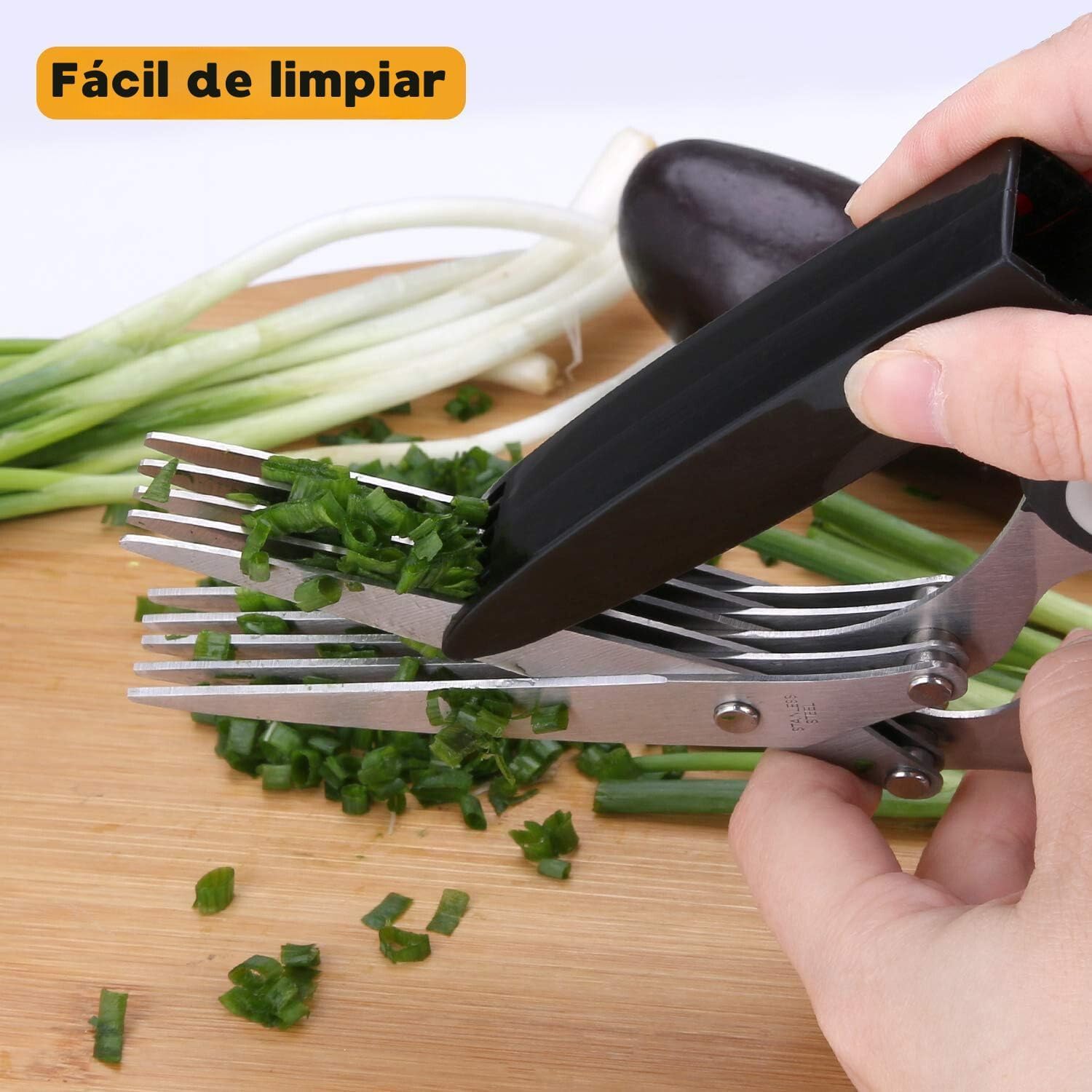 Tijeras Cocina para Hierbas 5 Cuchillas con Funda