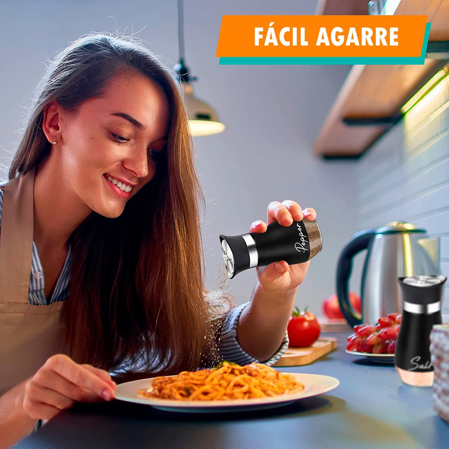 Saleros y Pimenteros de Vidrio y Acero Inoxidable